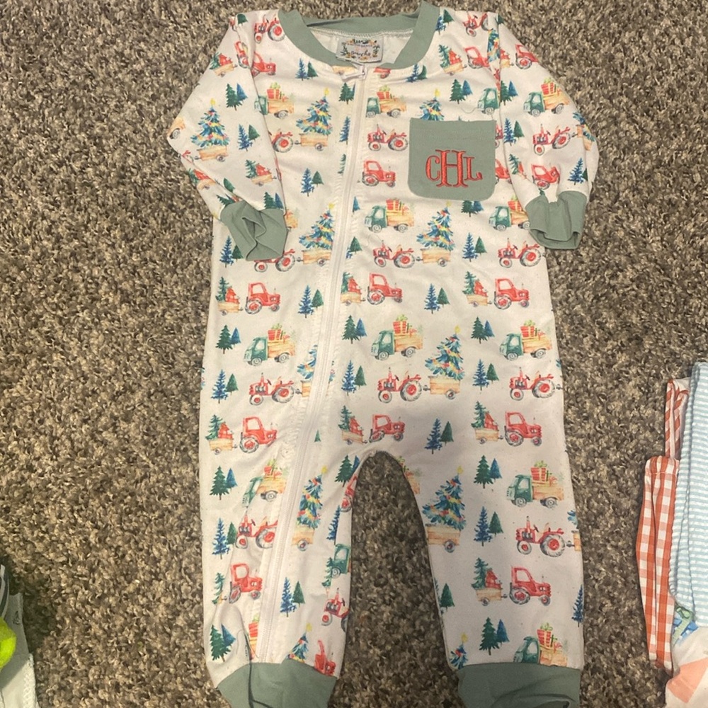Infant Christmas Tree Farm One Piece Outfit